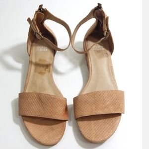 Eileen Fisher Beige Perforated Leather Sandals